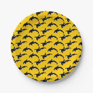 Orca Pattern: Yellow Paper Plate