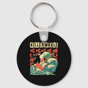 Orca playing guitar respect the locals ocean anima key ring