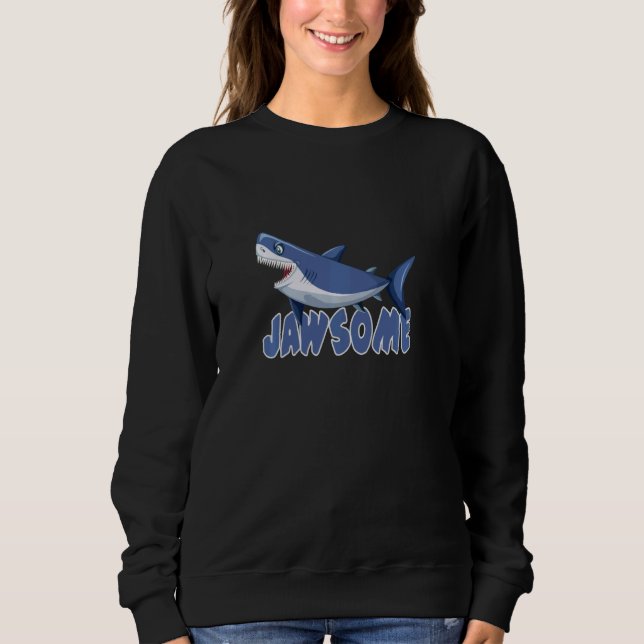 orca plush shark shark women shark mouth Pul Hoodi Sweatshirt (Front)