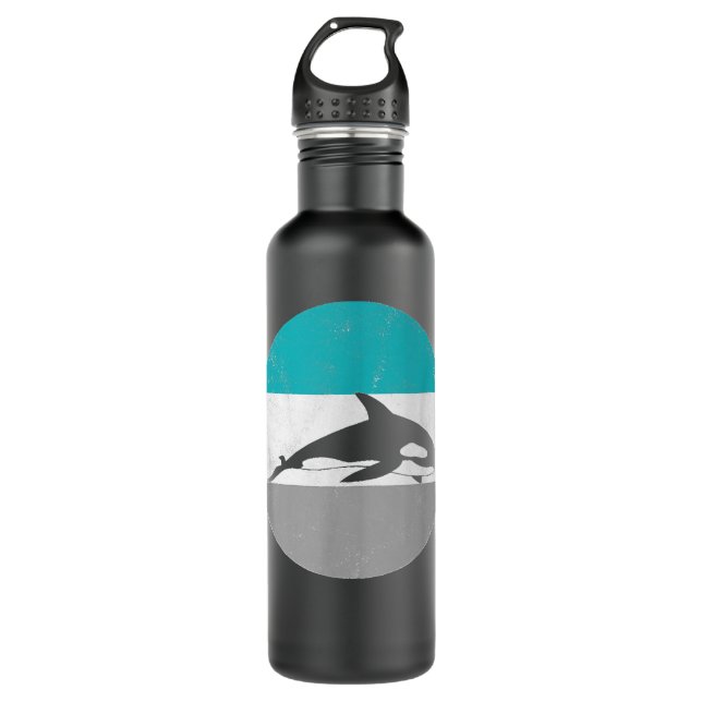 Orca Retro Style Killer Whale 710 Ml Water Bottle (Front)