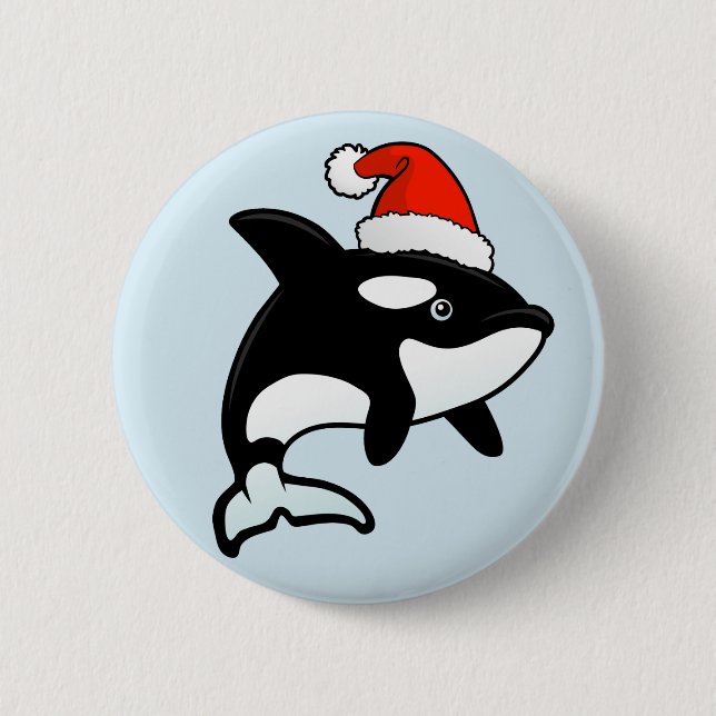 Orca Santa 6 Cm Round Badge (Front)
