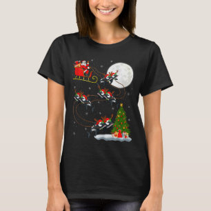 Orca Santa Sleigh Flying Funny Magical Christmas T T-Shirt