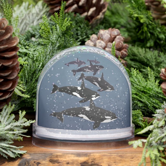 Orca Snow Globe Custom Killer Whale Snow Globe (Winter)