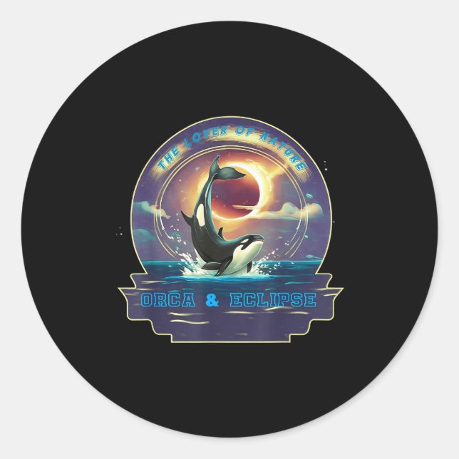 Orca Solar Eclipse Solar Eclipse Classic Round Sticker (Front)