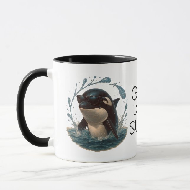 Orca Splash in Shades – Whale & Dolphin Day ELGIS Mug (Left)
