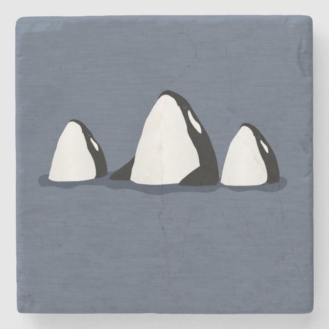 Orca Stone Coaster (Front)