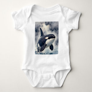 Orca Stormy waves Baby Bodysuit