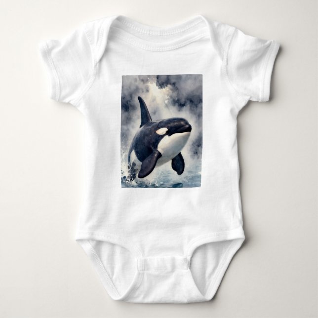 Orca Stormy waves Baby Bodysuit (Front)