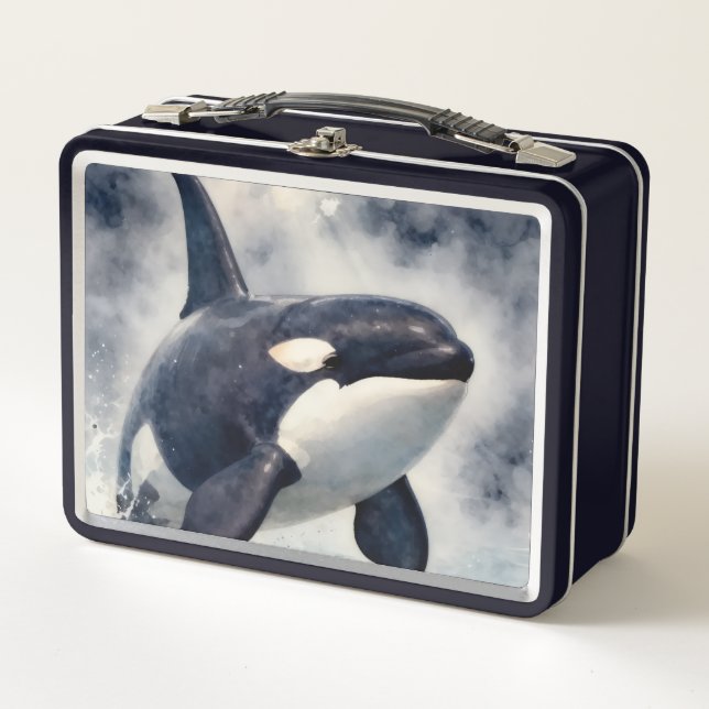 Orca Stormy waves Metal Lunch Box (Front)