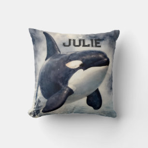 Orca Stormy waves, Personalized Cushion