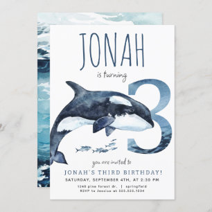 Orca Third Birthday Invitation