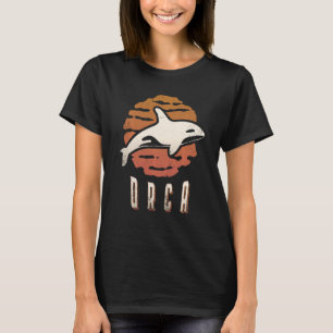 Orca Vintage Retro Classic Animal Sunset Swea T-Shirt