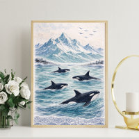 Orca whale art whale ocean scene