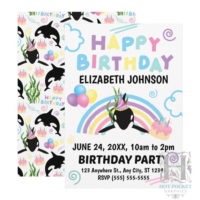 Orca Whale Birthday Invitation (Creator Uploaded)