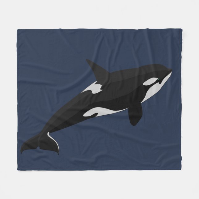 Orca Whale Blanket Killer Whale Fleece Blankets (Front (Horizontal))