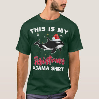 Orca Whale Christmas Pajama Santa Orca Lover Gift  T-Shirt