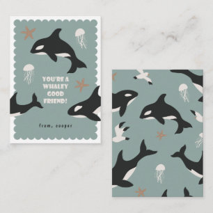Orca Whale Class Valentine Card
