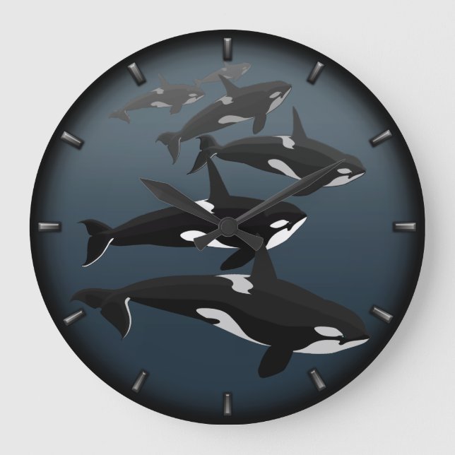 Orca Whale Clock Killer Whale Decor Whale Gifts (Front)