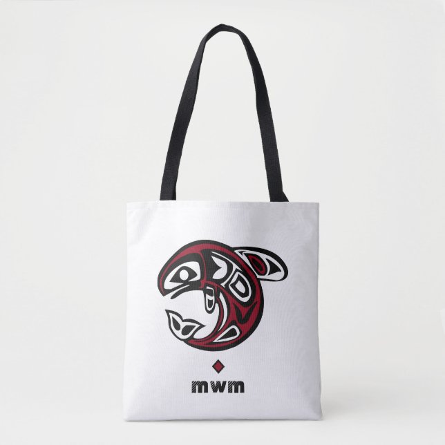 Orca Whale Haida Design -- Monogram Shoulder Bag (Front)