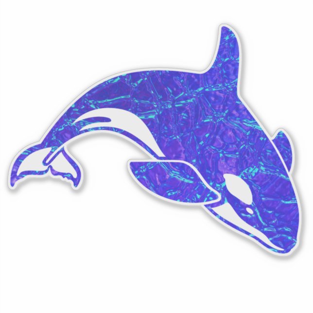 Orca Whale Holographic Water Sticker (Front)