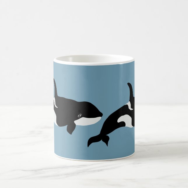 Orca Whale Illustration Cetacea Coffee Mug (Center)