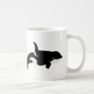 Orca Whale Illustration Cetacea White Coffee Mug