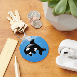 Orca Whale in Ocean Key Ring