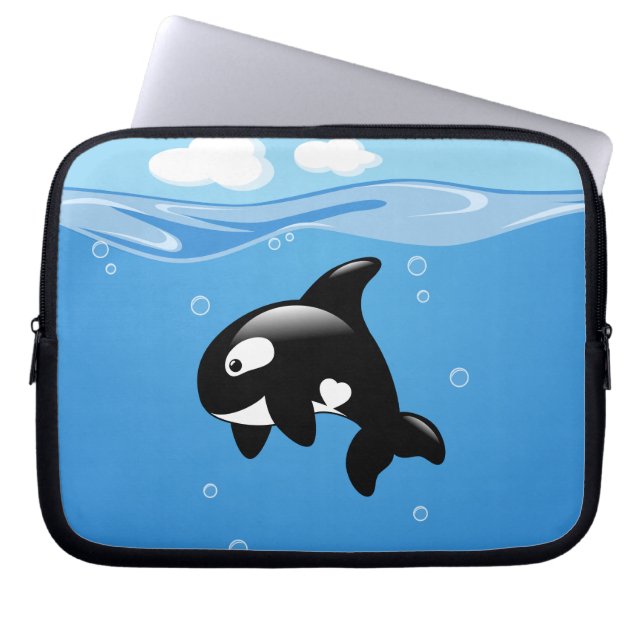 Orca Whale in Ocean Laptop Sleeve (Front)