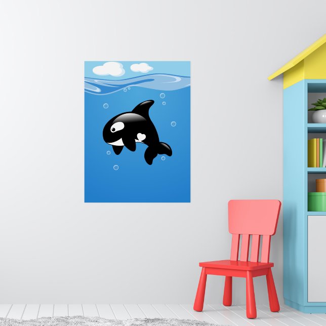 Orca Whale in Ocean Poster (Nursery 1)
