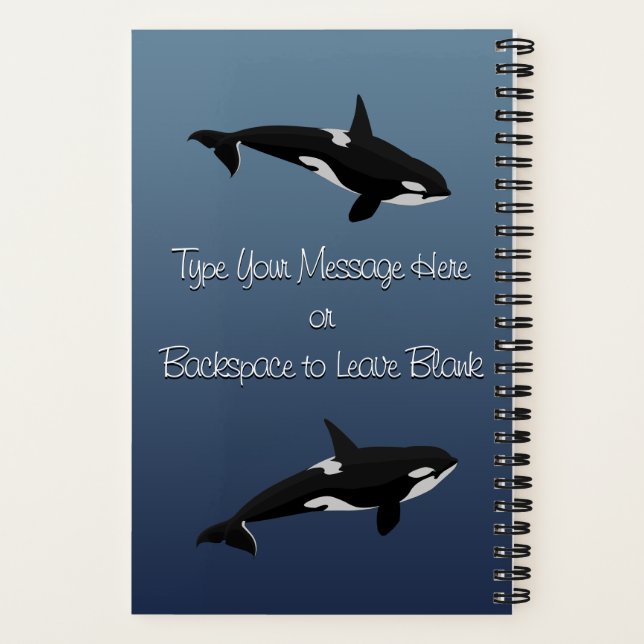 Orca Whale Journal Killer Whale Notebook Sketchpad (Back)