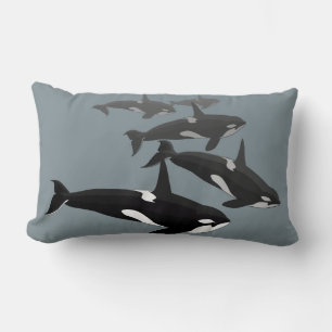 Orca Whale Pillow Killer Whale Art Throw Pillows