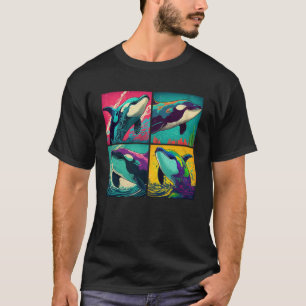Orca Whale Pop Illustration Colorful Animal Women T-Shirt