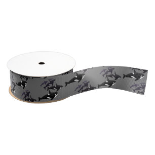 Orca Whale Ribbon Paper Custom Killer Whale Ribbon Grosgrain Ribbon
