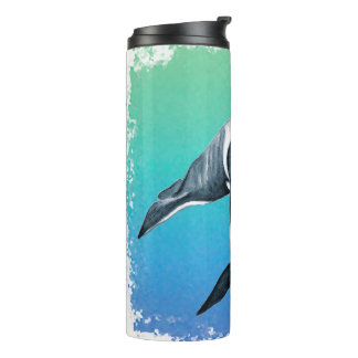 Orca Whale Teal crystal Thermal Tumbler