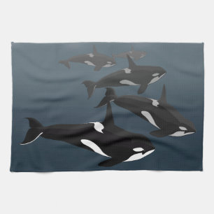 Orca Whale Towel Killer Whale Dish Towels & Decor