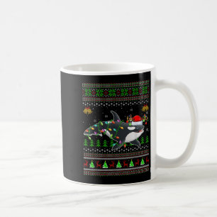 Orca Whale Ugly Christmas Sweaters Santa Sea Anima Coffee Mug