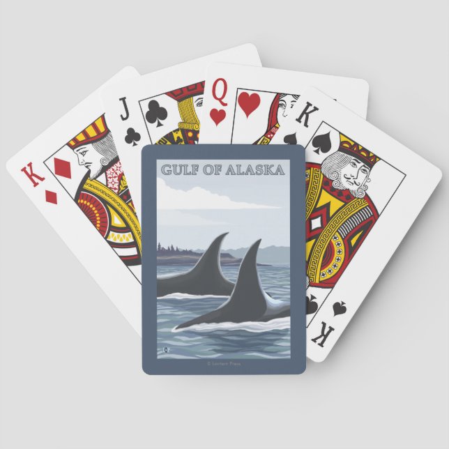 Orca Whales #1 - Gulf of Alaska Playing Cards (Back)