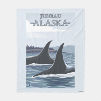 Orca Whales #1 - Juneau, Alaska Fleece Blanket