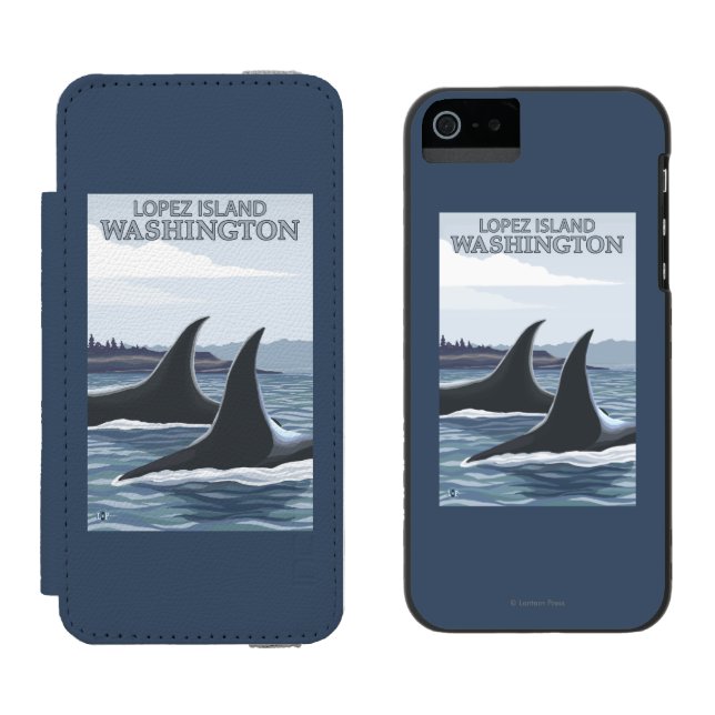 Orca Whales #1 - Lopez, Washington Incipio iPhone Wallet Case (Side by Side)