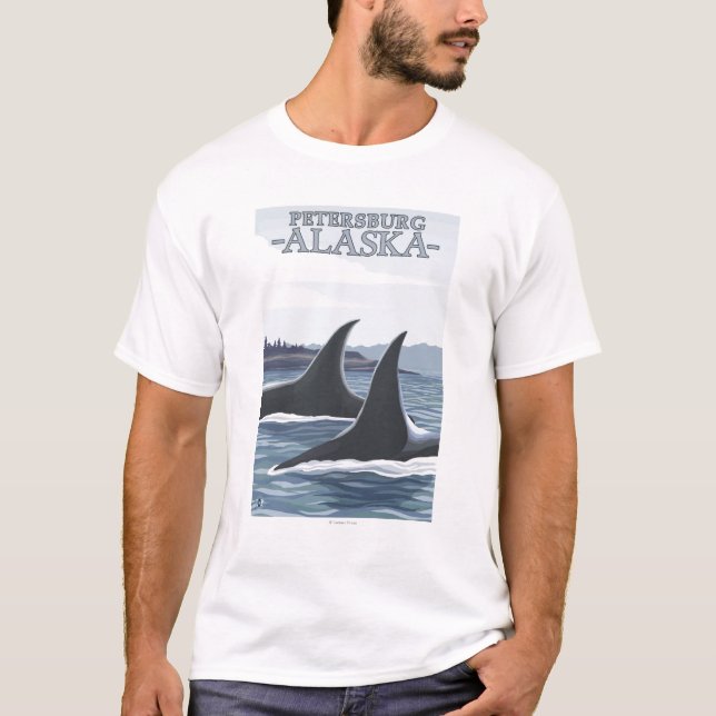 Orca Whales #1 - Petersburg, Alaska T-Shirt (Front)
