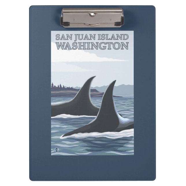 Orca Whales #1 - San Juan Island, Washington Clipboard (Front)