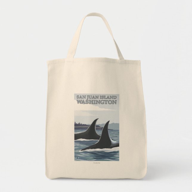 Orca Whales #1 - San Juan Island, Washington Tote Bag (Front)