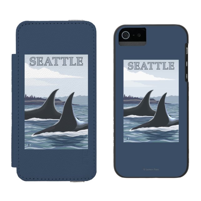 Orca Whales #1 - Seattle, Washington Incipio iPhone Wallet Case (Side by Side)