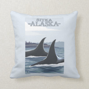 Orca Whales #1 - Sitka, Alaska Cushion