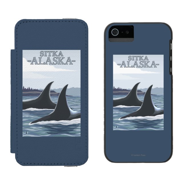 Orca Whales #1 - Sitka, Alaska Incipio iPhone Wallet Case (Side by Side)