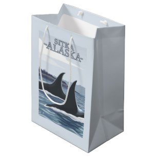 Orca Whales #1 - Sitka, Alaska Medium Gift Bag