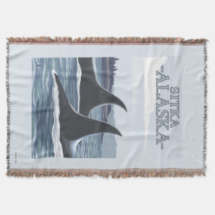 Orca Whales #1 - Sitka, Alaska Throw Blanket