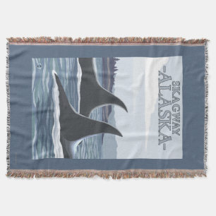 Orca Whales #1 - Skagway, Alaska Throw Blanket