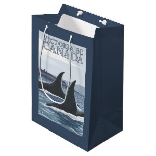 Orca Whales #1 - Victoria, BC Canada Medium Gift Bag