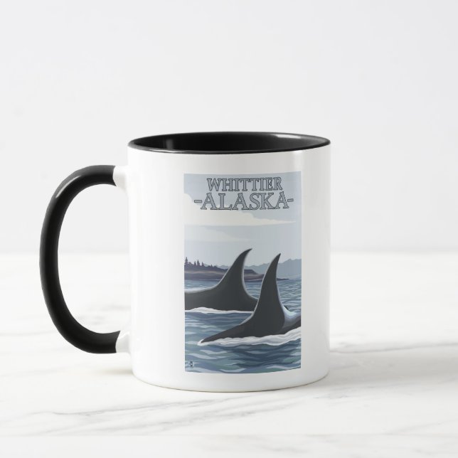 Orca Whales #1 - Whittier, Alaska Mug (Left)